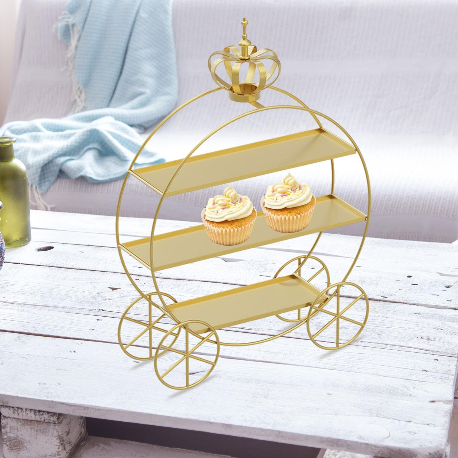 Nishiyuenyi 3 Tier Cupcake Stand Cupcake Holder Candy Cookies Tiered Serving Tray Dessert Stand for Afternoon Tea Party Table Decoration