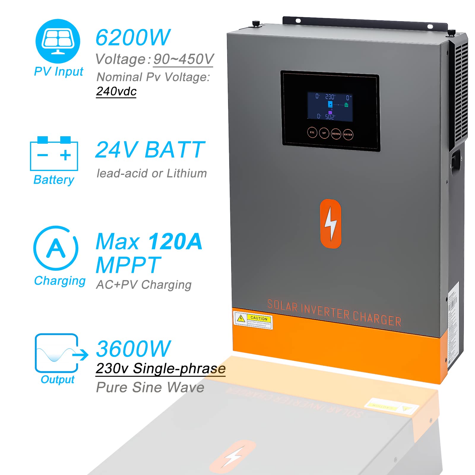 Amazon.co.jp: 3600W オフグリッド ソーラーインバーター 24V 