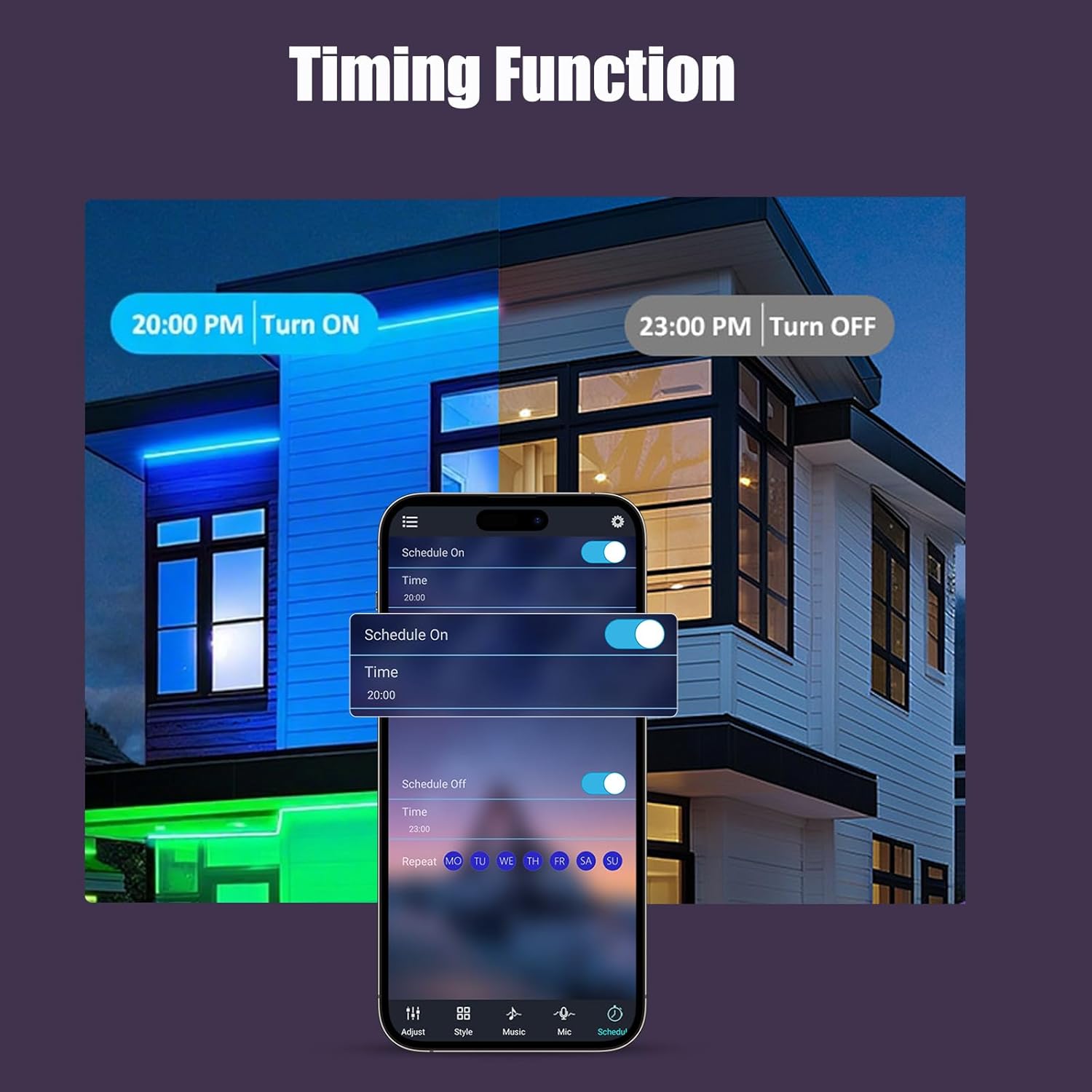 roperry 100FT Outdoor LED Strip Lights, IP68 RGB LED Lights with Remote and APP Control, Outdoor Strip Lights for Pool, Balcony, Roof, Garden, Stairs (1 Roll)