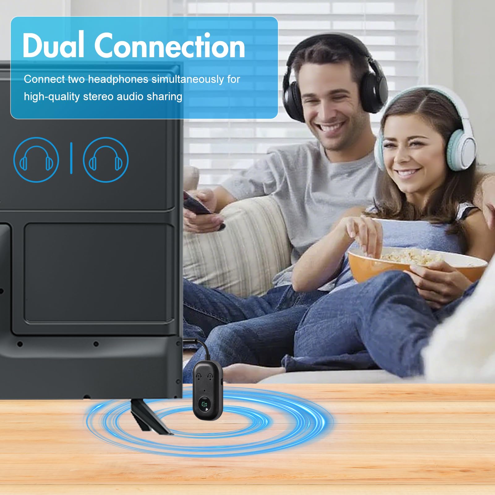 Bluetooth 5.3 Adattatore Trasmettitore, 2-in-1 Ricevitore Trasmettitore Bluetooth, 3.5mm AUX Jack Trasmettitore per Tv,Aereo,Laptop,Auto,AirPods,Telefono Mobile,Car Audio Systems,Tablet