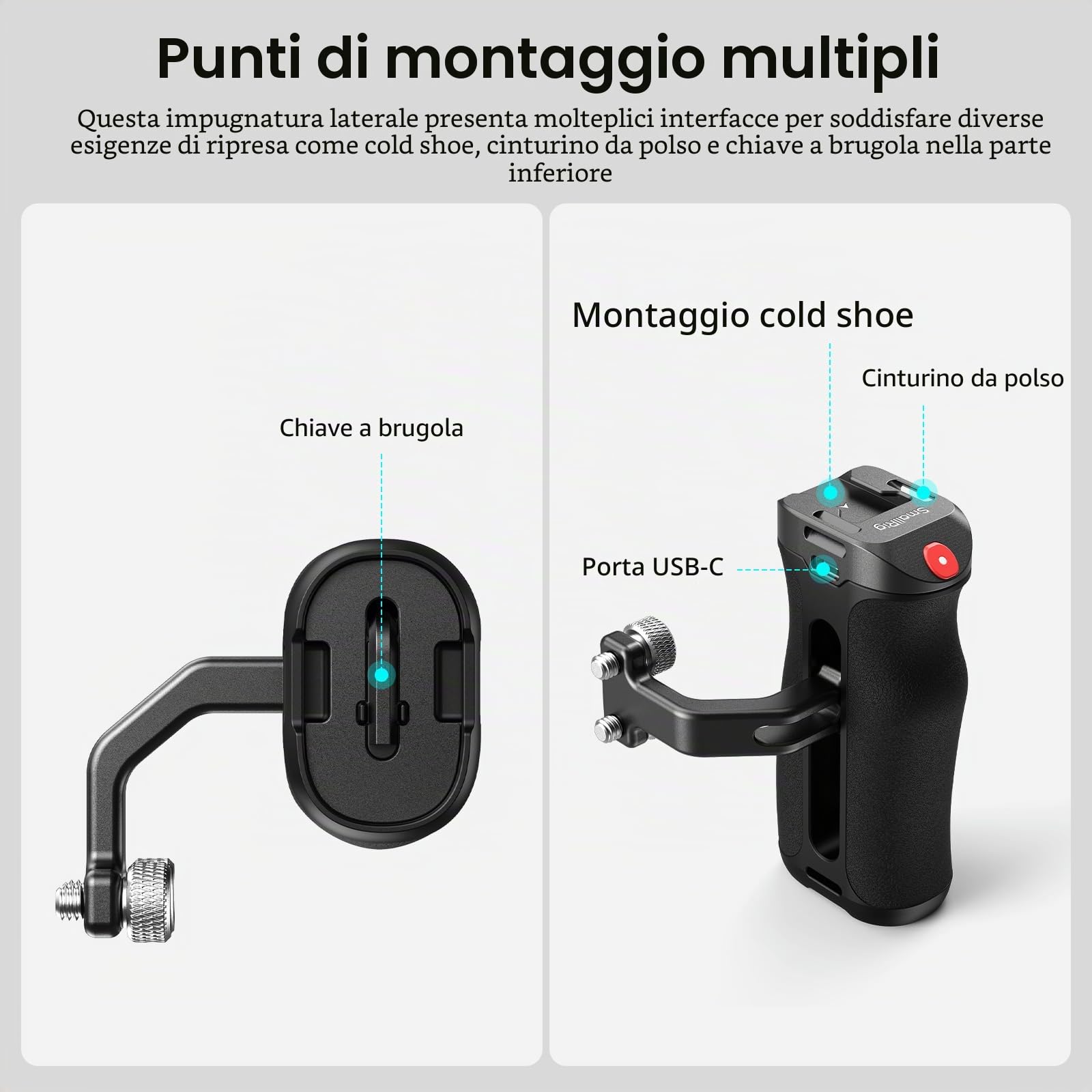 SMALLRIG Maniglia laterale con trigger Rec (1/4"-20 viti) 4928