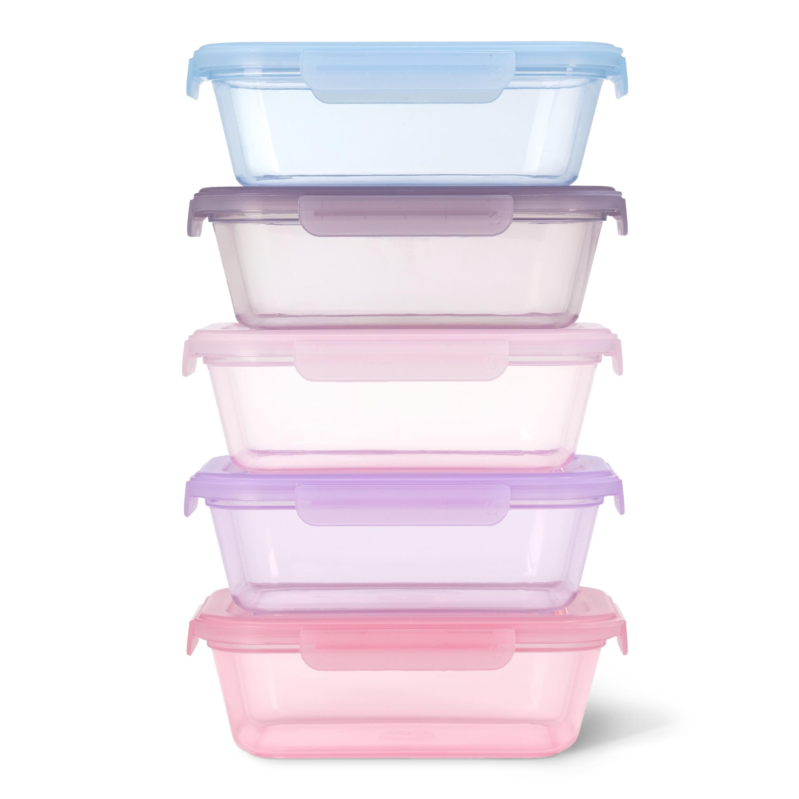 Ello Snap &amp; Nest 4.5 Cup Plastic Meal Prep Set, 10 Piece, Berry Fields