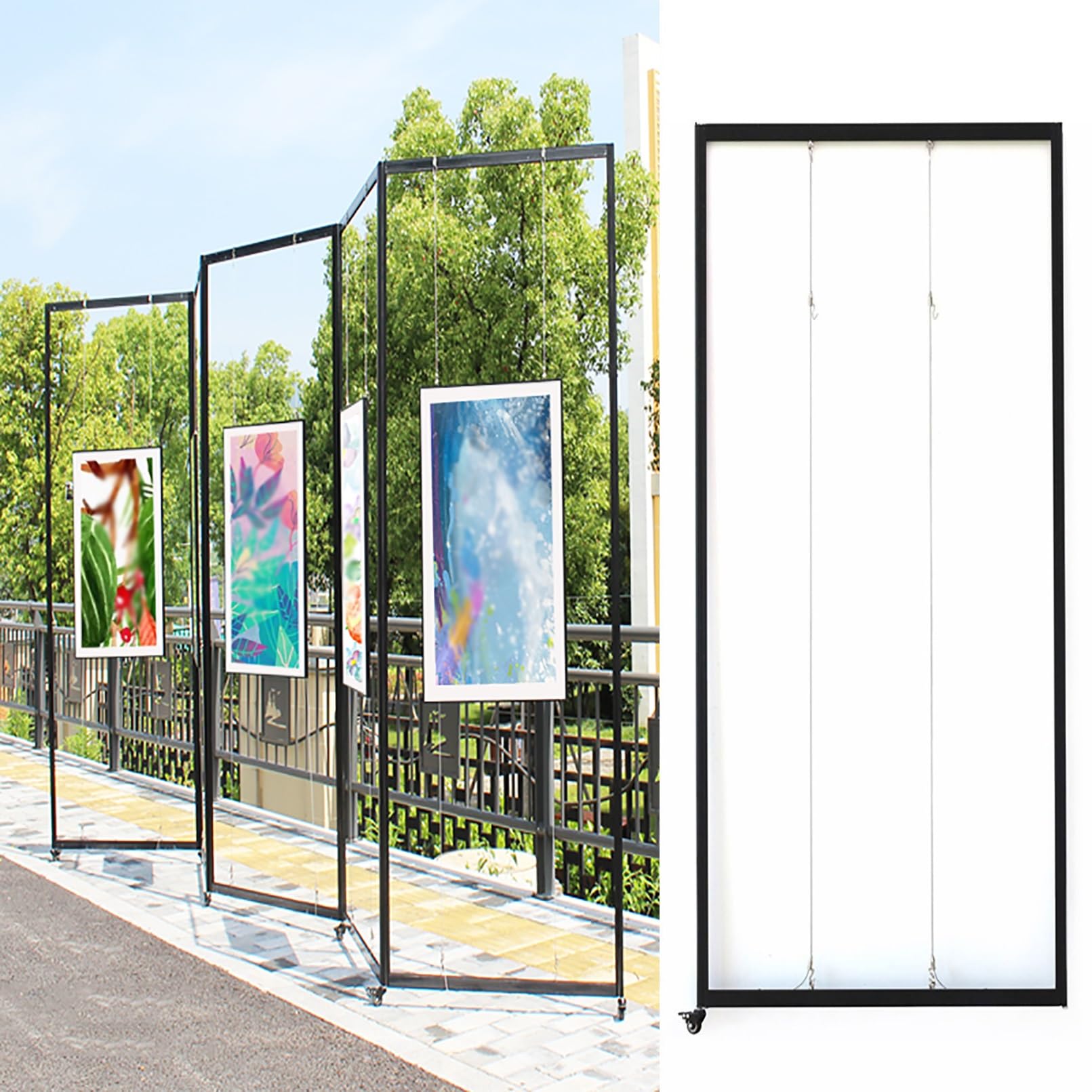 Wolnostojące ekspozycje na wystawy sztuki, składany mobilny stół wystawowy, panel wystawowy na targi komercyjne, billboard (3 sztuki, 100 x 250 cm / 39,4 x 98,4 cala)