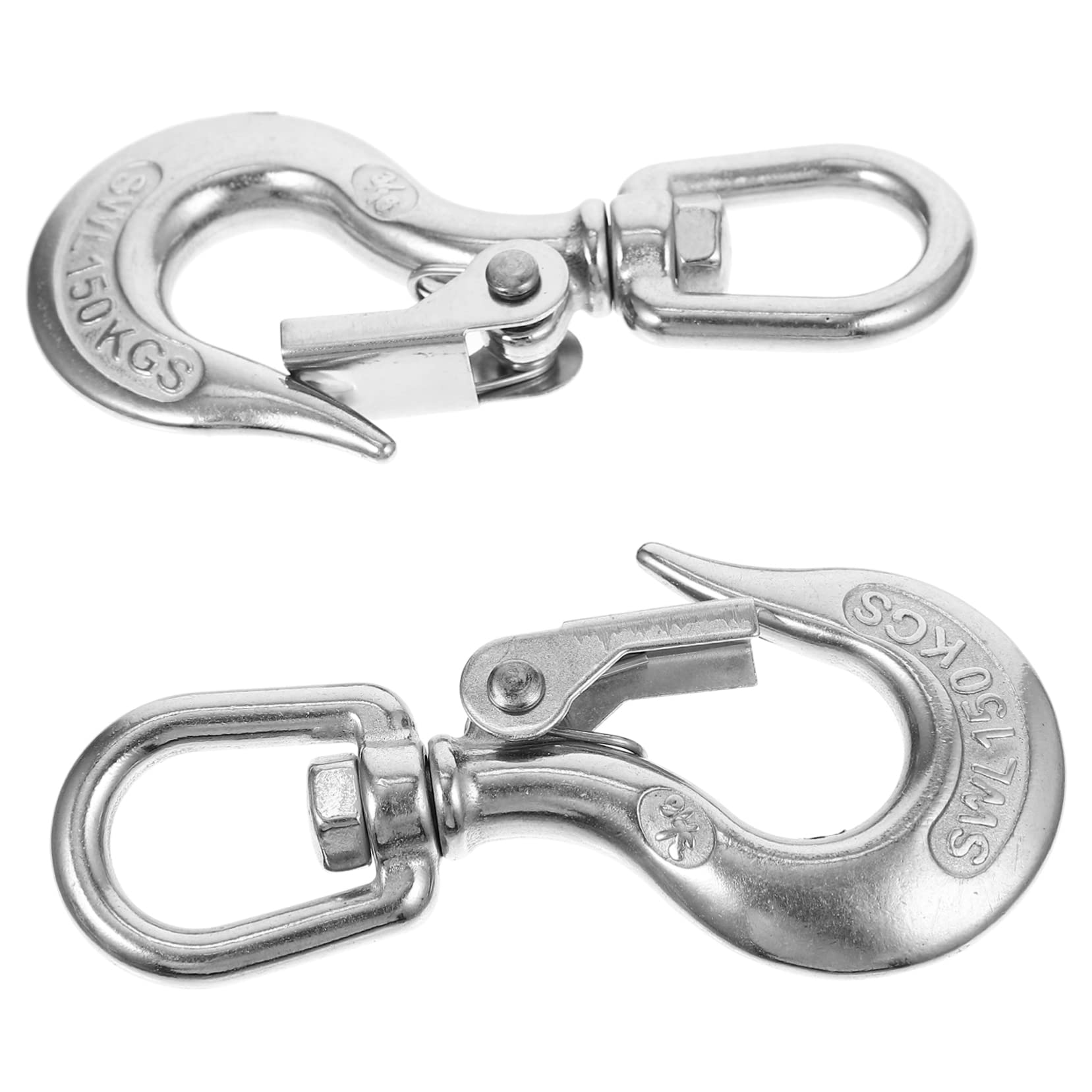 SOLUSTRE American Cargo Hook 2pcs Lifting Hooks Big Hole Heavy Duty Swivel for Outdoor