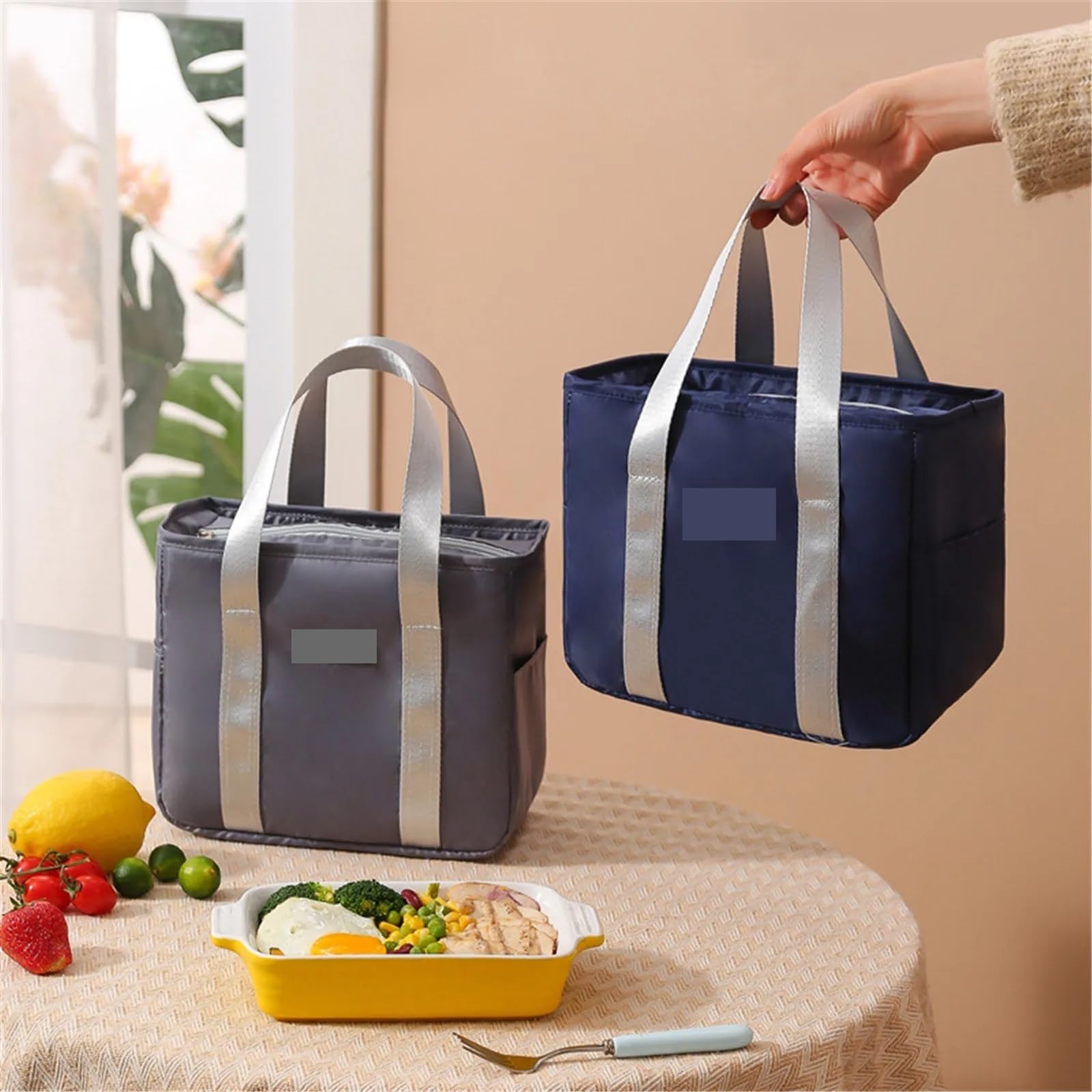 Fiambrera impermeable de gran capacidad, paquete hielo for pasteles, bolsa Picnic, aislante plegable portátil, Enfriador alimentos, 3 uds