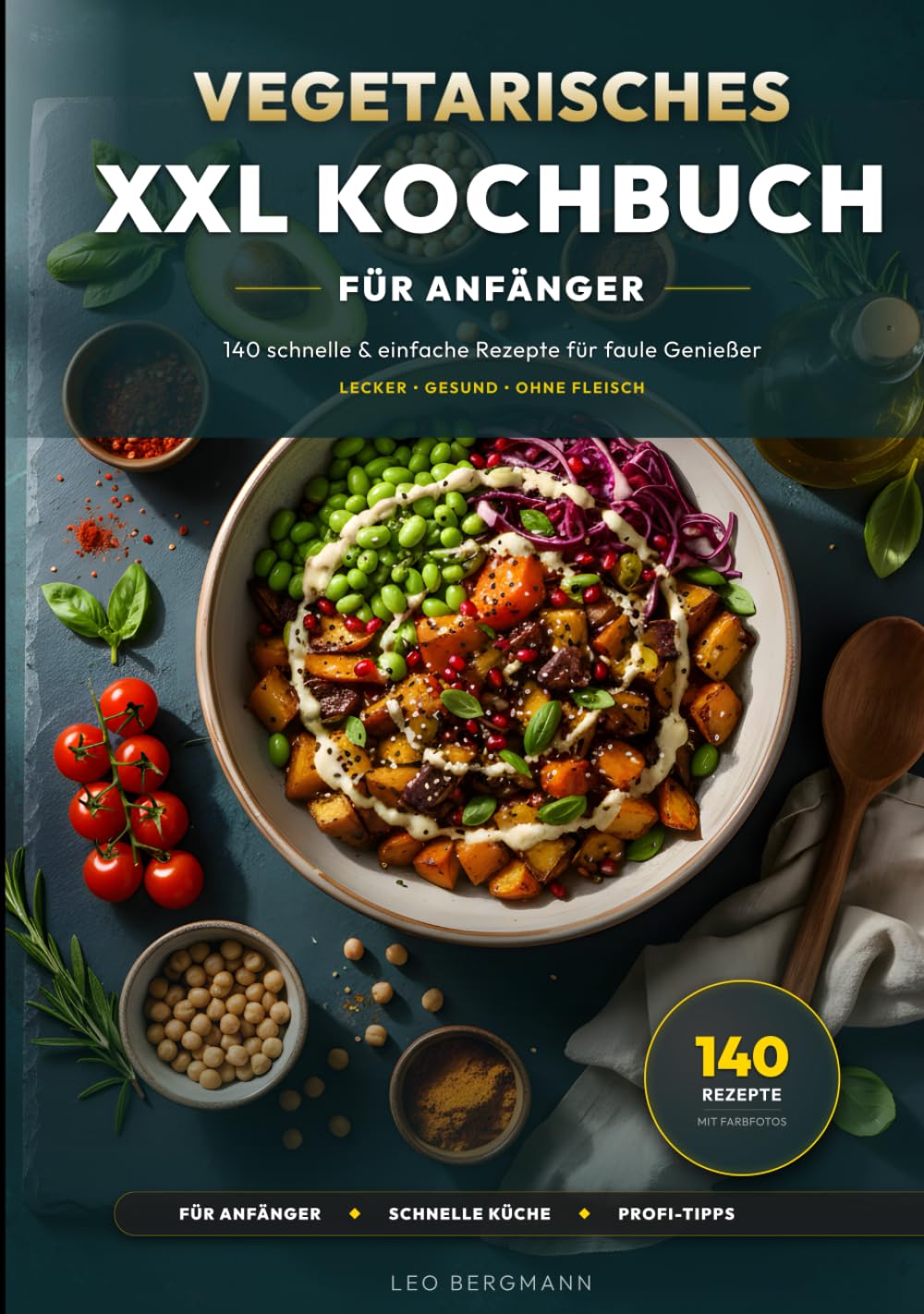 Vegetarisches XXL Kochbuch: 140 schnelle Rezepte: Lecker, gesund und ohne Fleisch - Das große Rezeptbuch mit Nährwertangaben und Farbfotos für Anfänger und Fortgeschrittene (XXL Kochbuch-Reihe)