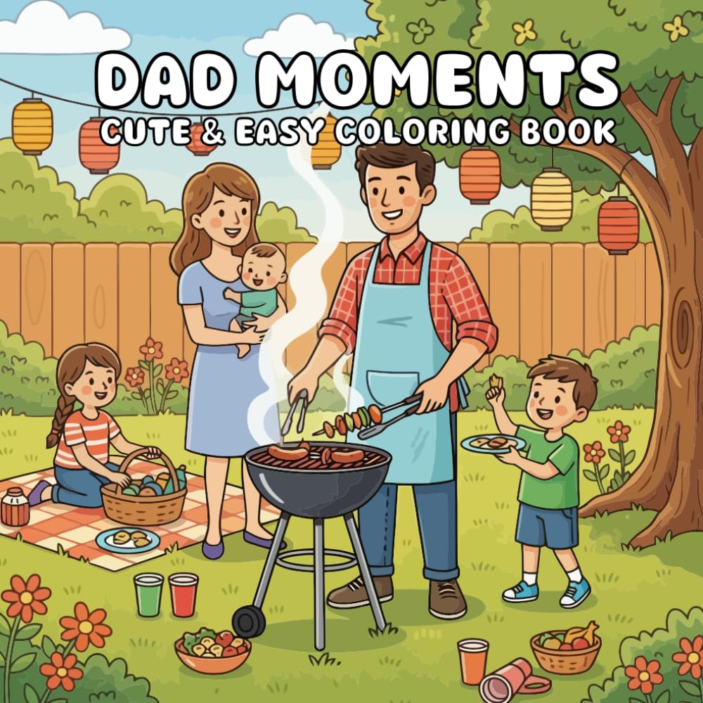 Dad Moments Coloring Book: Fun, Loving, and Relatable Dad and Kid Moments to Color