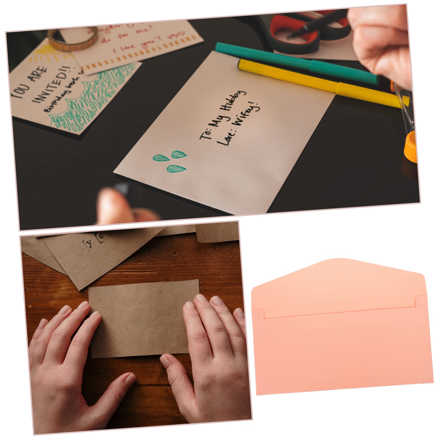Buste per Inviti Decorative 50 Pezzi in Carta Iridescente Rosa