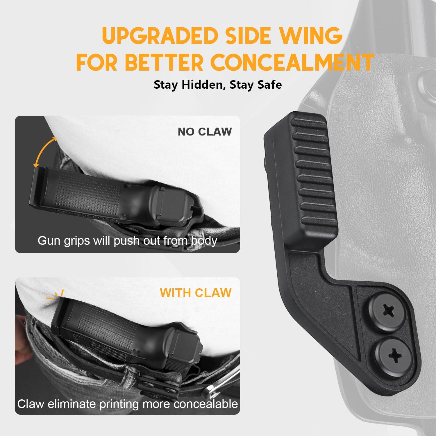 WARRIORLAND IWB Kydex Holster w/Claw & Optic Cut, Select Fit for S&W Bodyguard 2.0, Hellcat Pro, Glock 17/19/19X/ 43X/43X Mos, Sig P320 M18/ P365/ P365X/ P365-XMACRO, Taurus G2C/G3C, Canik TP9SF &More