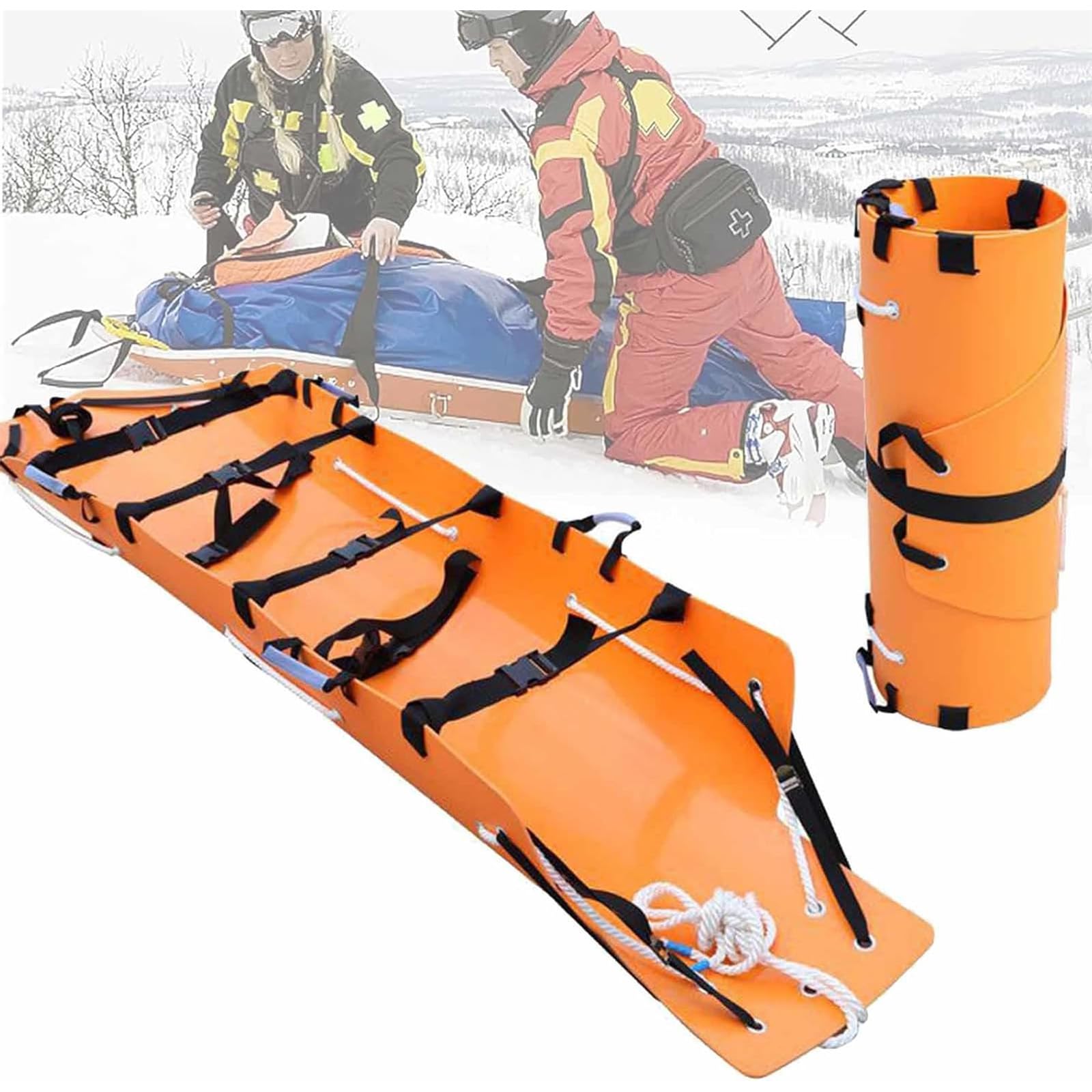 Civière pliable en plastique PE portable pour l'immobilisation et le transport des patients lors d'urgences médicales