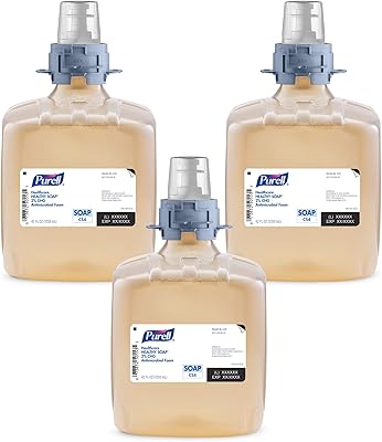 PURELL Healthcare HEALTHY SOAP 2% CHG Antimicrobial Foam, Fragrance Free, 1250 mL Foam Refill for PURELL CS4 Push-Style Soap Dispenser (Pack of 3) - 5181-03 - Manufactured by GOJO, Inc.