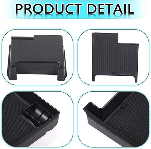 Miniatura 4 de Caja de almacenamiento negra con reposabrazos para consola central, bandeja de teléfono con alfombrilla y logotipo para Volvo S60 S60L V60 XC60