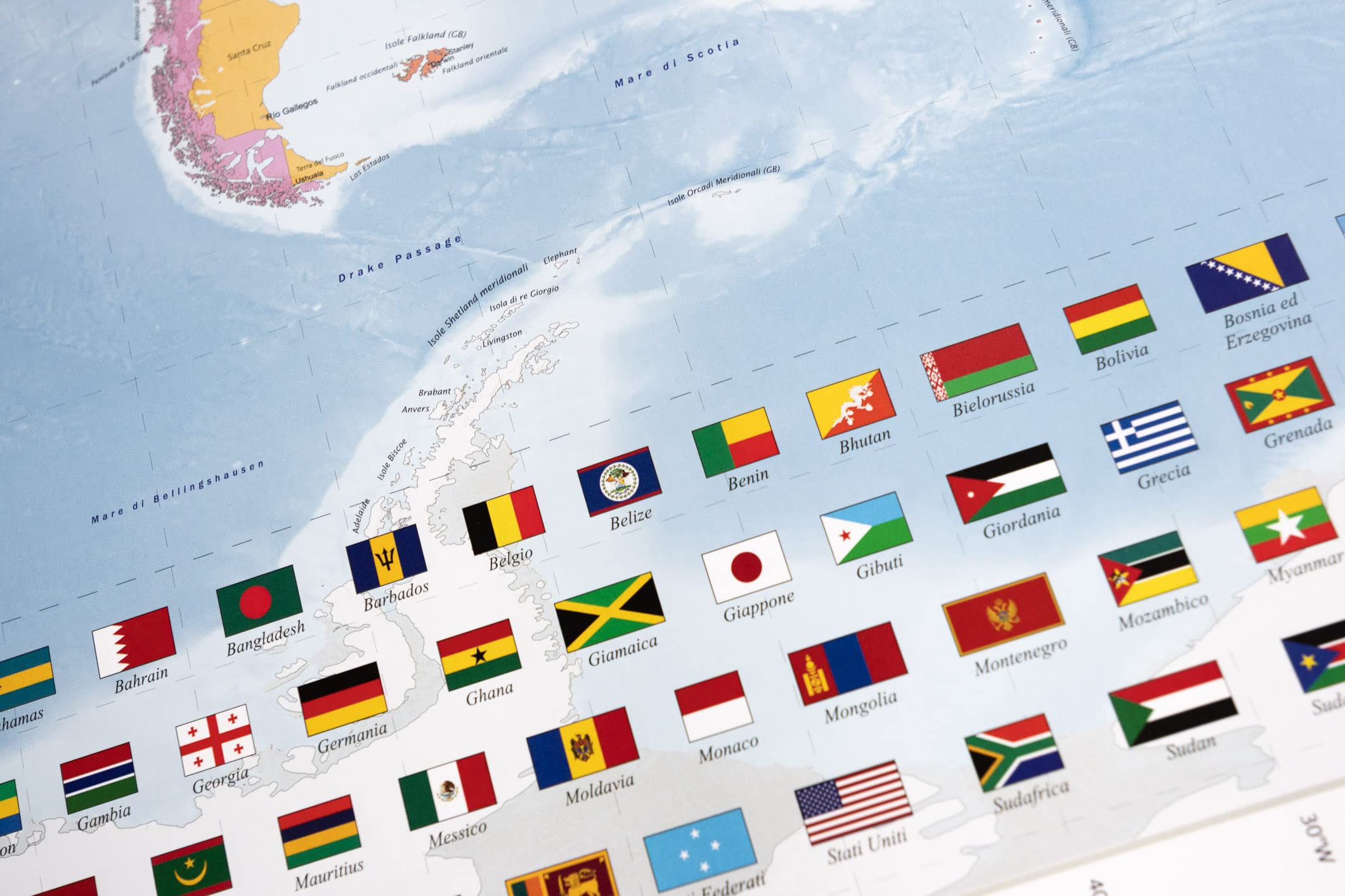 GeoMetro Mappa del mondo in italiano 140 x 100 cm plastificata scrivibile e cancellabile