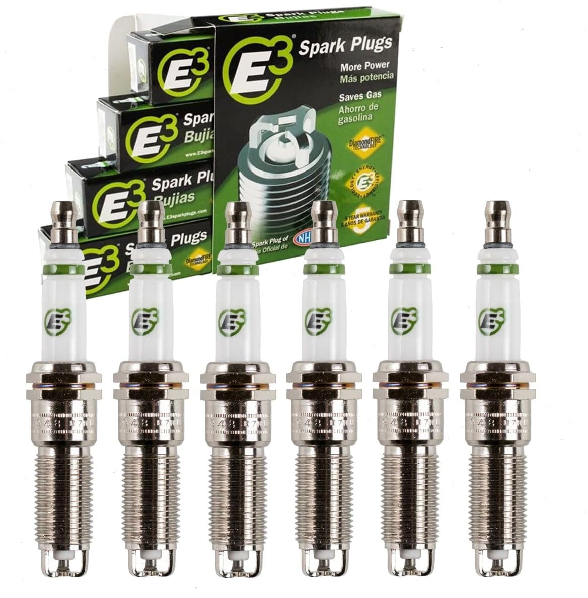6 pc E3 Spark Plugs compatible with Jeep Wrangler 3.8L V6 2007-2011