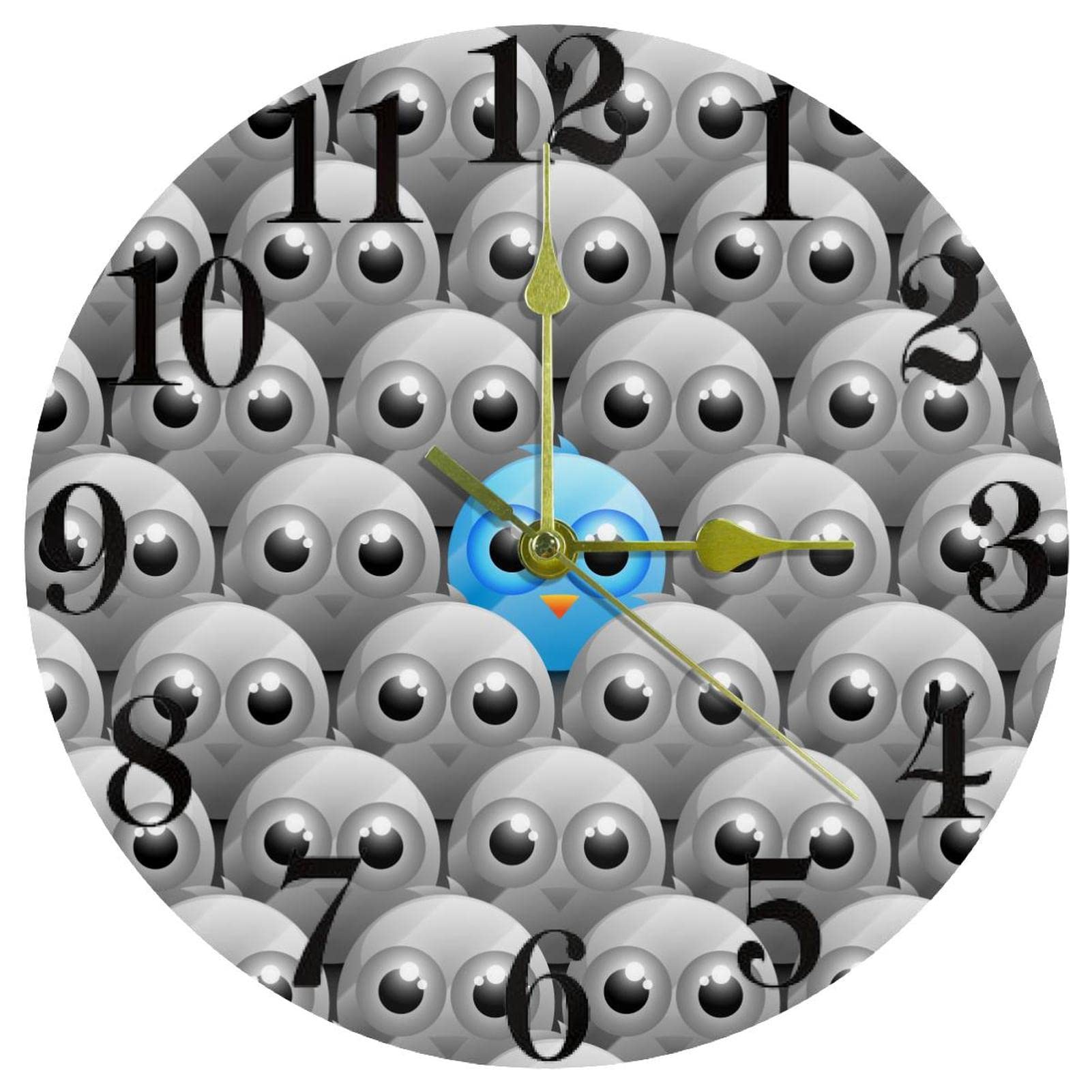 Horloge murale oiseau bleu silencieuse pour éliminer le bruit du tic-tac