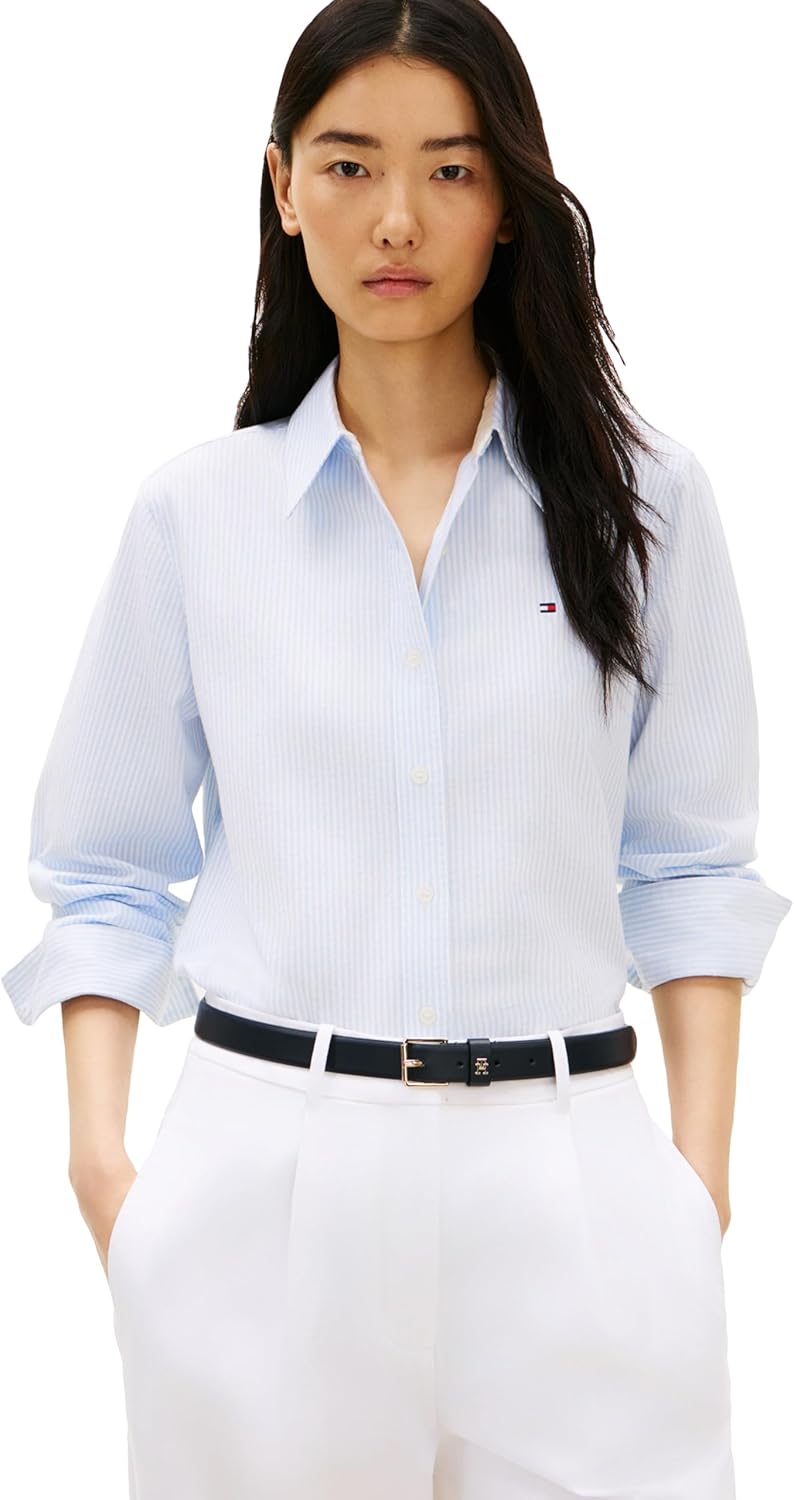 Tommy Hilfiger Womens Oxford Long Sleeve Button Down Shirt in Regular Fit