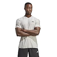 adidas Uomo Train Essentials Stretch Training Tee, Mgh Solid Grey/White/Black