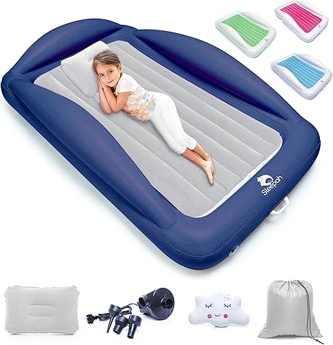 Miniatura 7 de Sleepah Cama de Viaje Inflable para Niños Pequeños Colchón de Aire Portátil para Niños con Protectores de Riel de Cama de Seguridad para Niños y