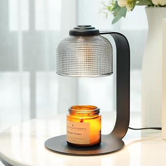 Candle Warmer Lamp with Timer - 4-Level Dimmable, Includes 2 Bulbs, Flameless Wax Warmer for Jar Candles | Timer Function & Stylish Design in Multiple Colors