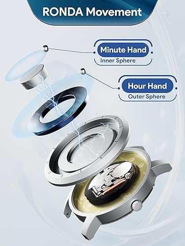 Miniatura 3 de EUTOUR Magnetic Watches for Men 5ATM 40MM Specular Dial Quartz Magnet Watch with Ball Bearings and Silicone Watch Bands Ideas for Men Unique Men's