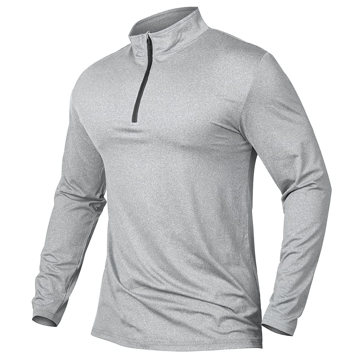 Men's Quick Dry Long Sleeve Quarter Zip Athletic Running Shirt