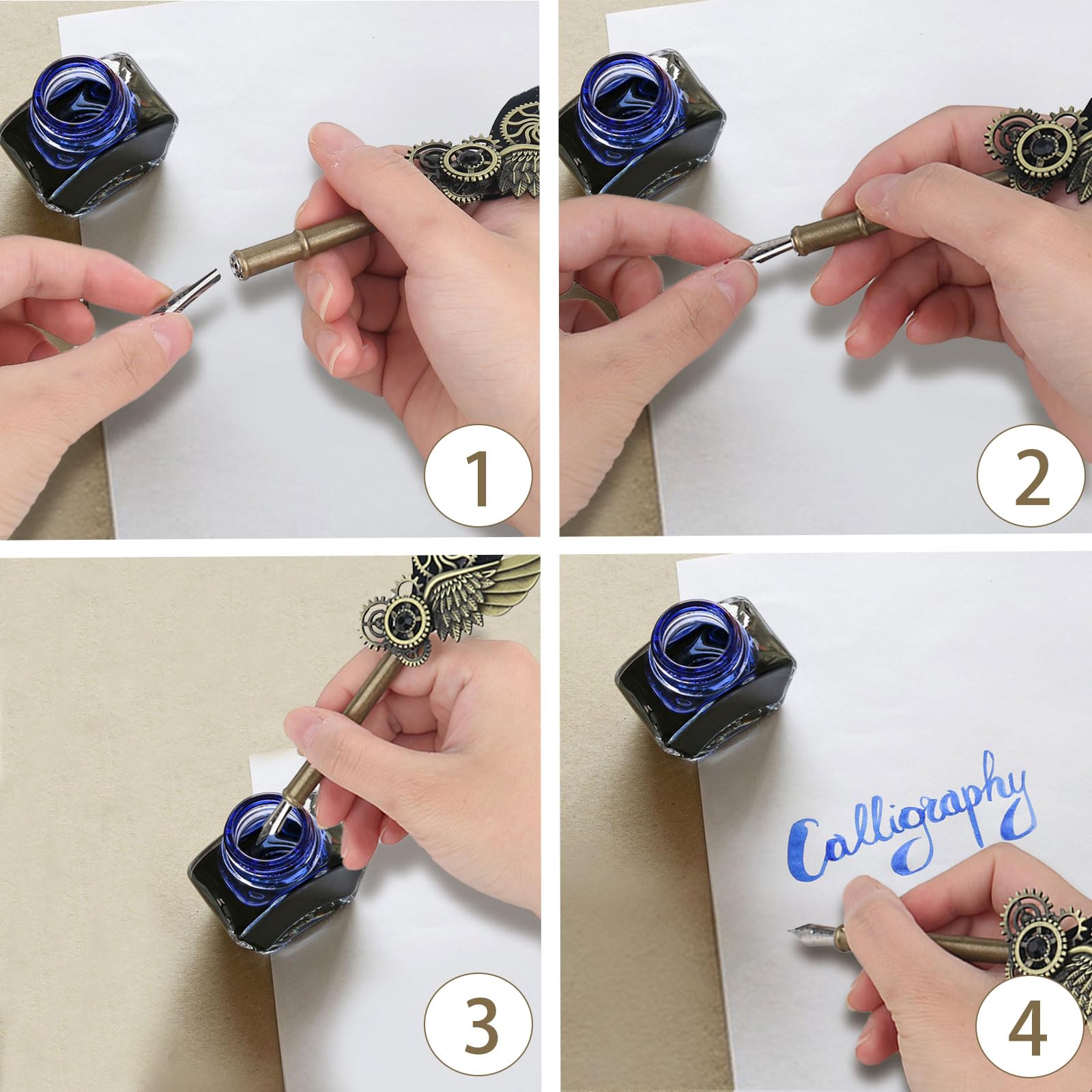 Penna Stilografica Per Calligrafia - Set Con Design Elegante | Per Scrittura E Lettere - Foto 2