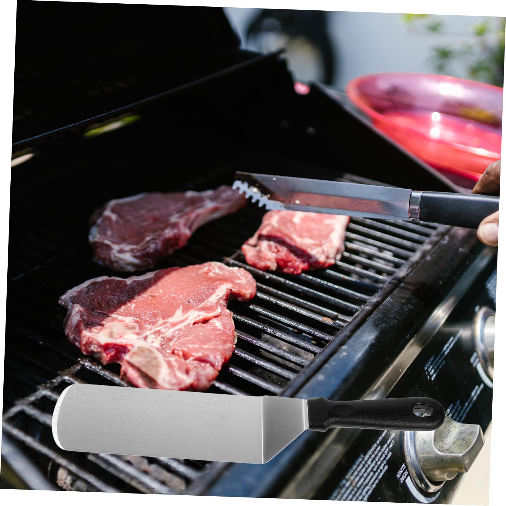 Spatola da Cucina e Manico in Pp in Acciaio Inossidabile Utensile Multiuso Set di 1 per Friggere e Mescolare per Barbecue e Uso Quotidiano in Cucina