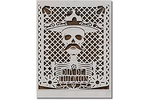 Papel Picado Dia De Muertos Day of the Dead Stencil - 5.5 x 8.5 Inches