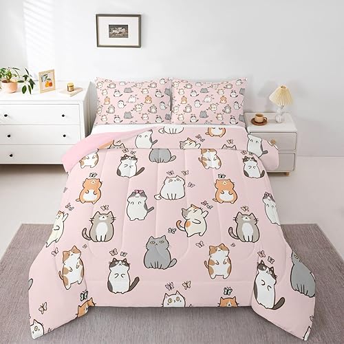 Vista 7 de Erosebridal Lindo juego de ropa de cama de hipopótamo tamaño matrimonial, juego de edredón de hipopótamo de dibujos animados para niños y niñas