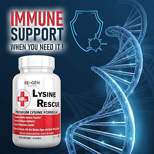 Miniatura 4 de Re+Gen Nutrition Lysine Rescue, suplemento de aminoácidos para una salud inmune más fuerte y síntesis de colágeno en mujeres y hombres, promueve la