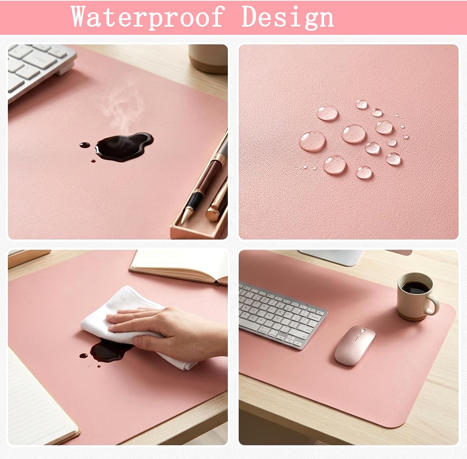 Nail Mat for Nail Tech, 23.6 x 11.8In Soft PU Leather Nail Desk Table Mat, Double-Sided Waterproof Non-Slip Protective Pad for Nails Tech Salon