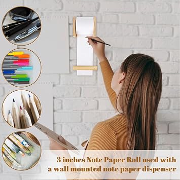 3 Inch White Kraft Note Roll for Wall Mounted Holder Grocery List Memo Board Butcher Paper Holder for Home Decor DIY to-do List 164ft(Only Paper Roll)