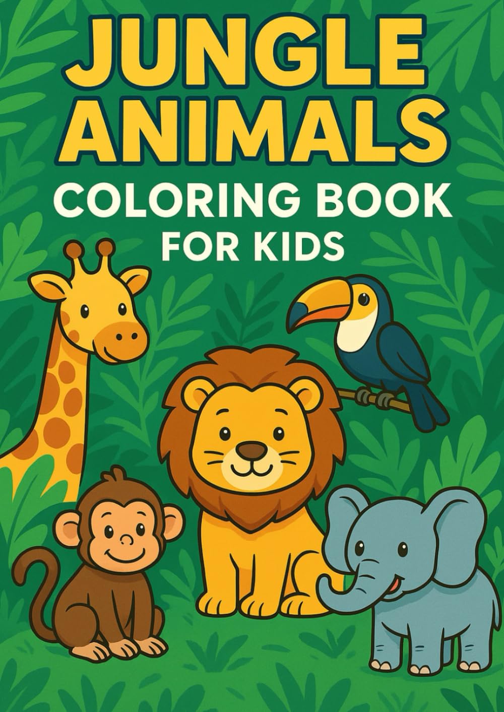 Jungle Animals: Coloring book for kids