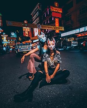 WreGmgg LED Máscara De Zorro Led Mascara Halloween