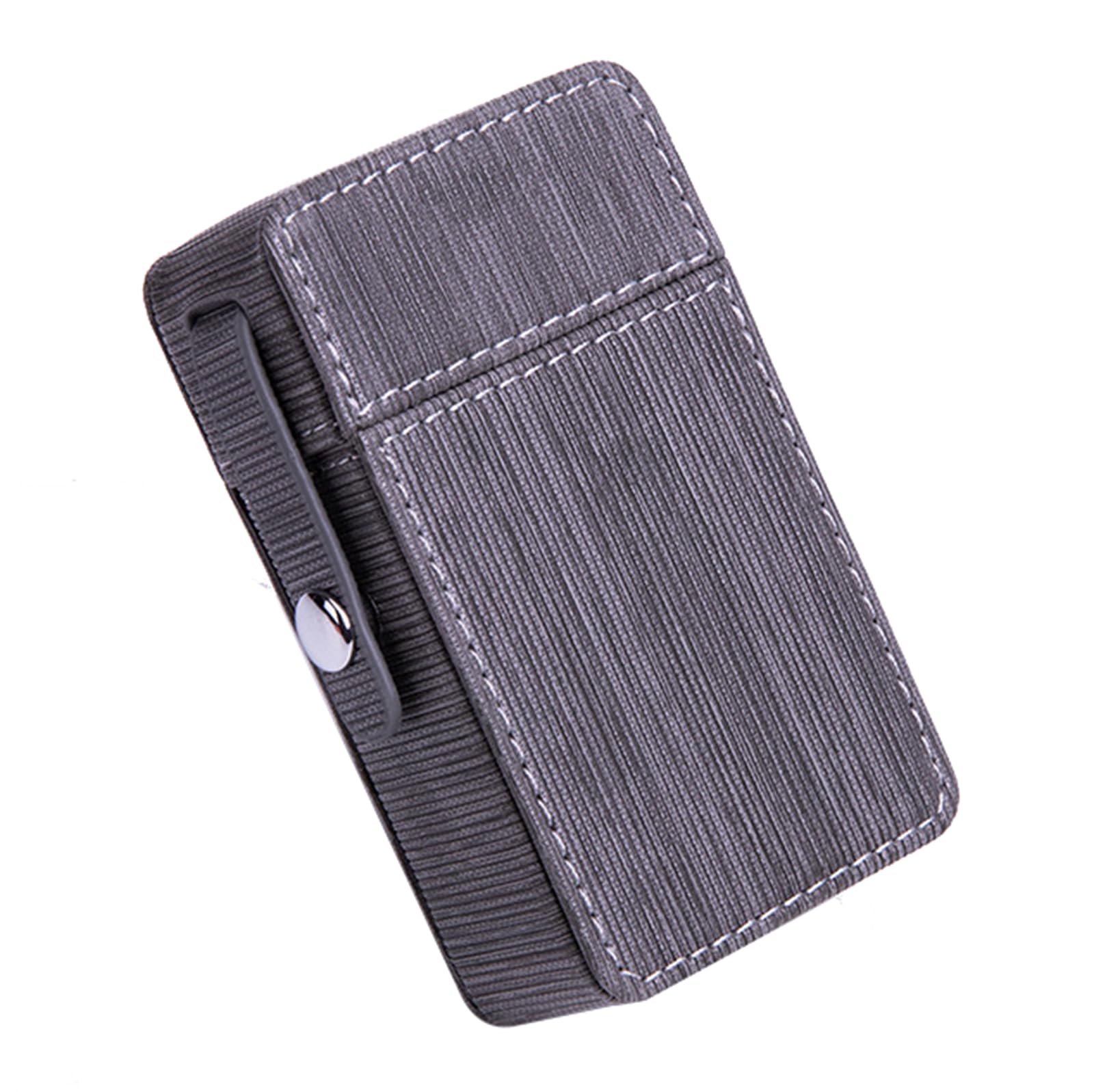 Portasigarette in pelle for 20 sigarette, custodia da trasporto for uomo e donna, taglia unica 6x10x3 cm, 1 pezzo(Gray)