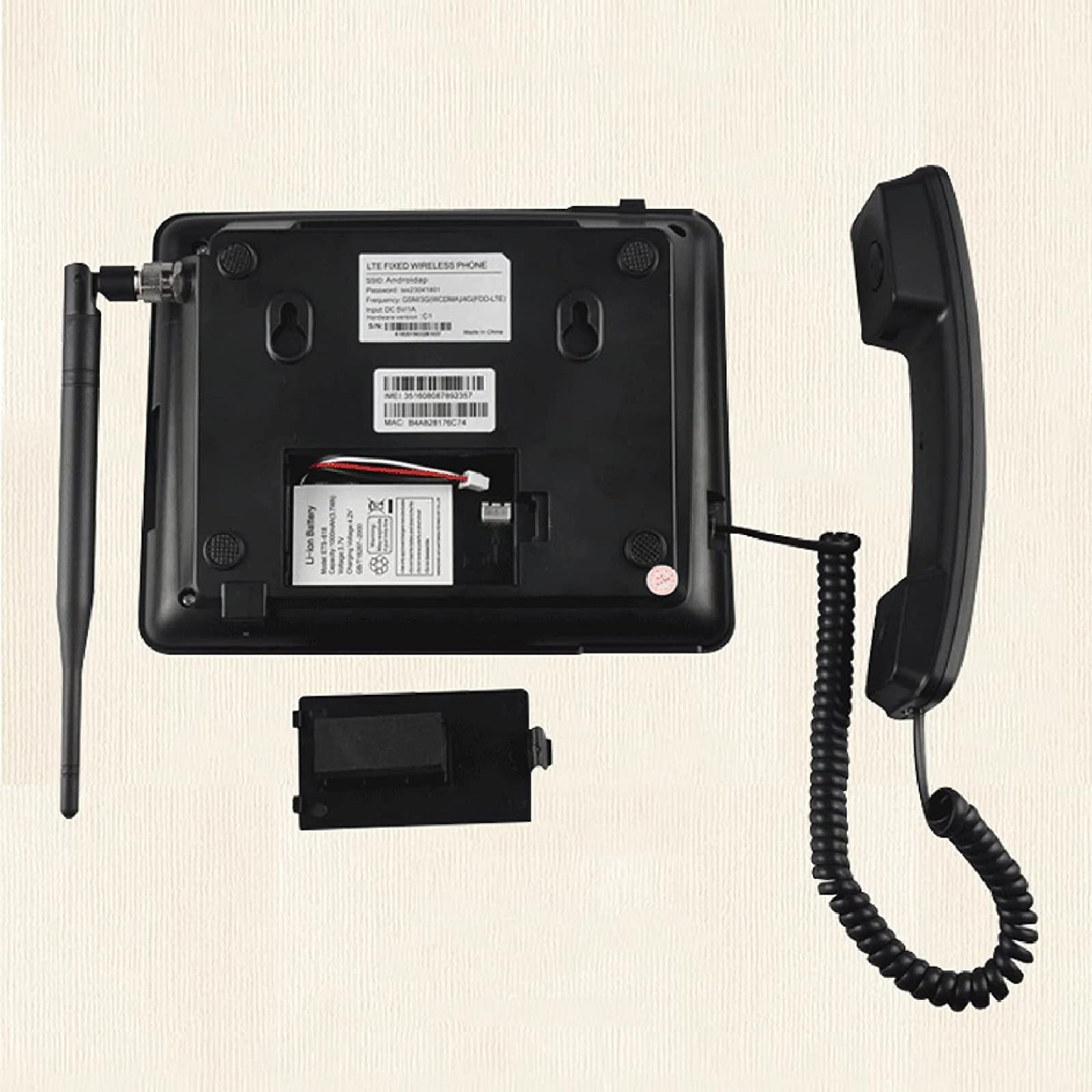 Telefono da scrivania wireless Quad Band GSM con slot per scheda SIM, più lingue, ricomposizione, vivavoce, SMS, funzioni radio, telefono da tavolo nero