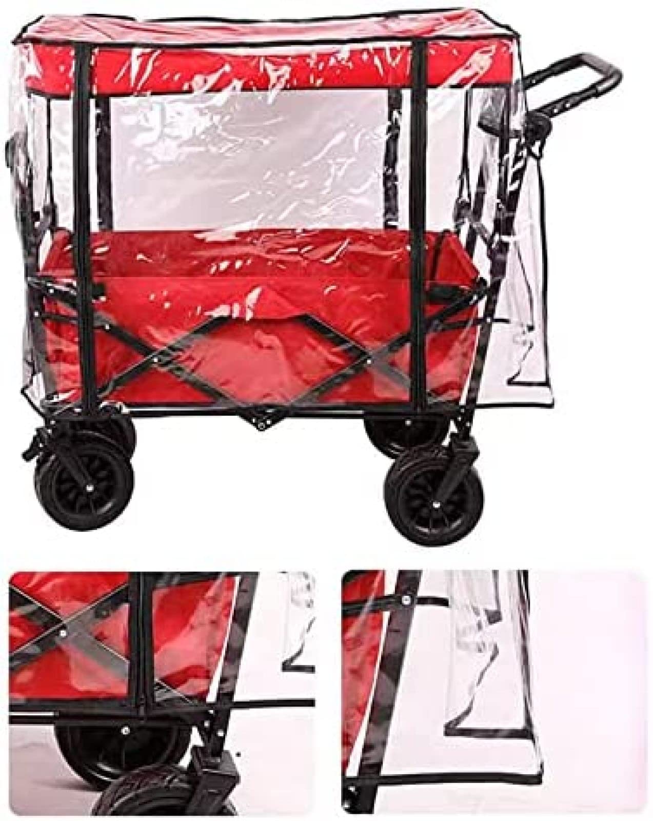 Housse De Pluie Transparente Pour Poussette - Universelle - Protection Anti-pluie, Vent, Poussière