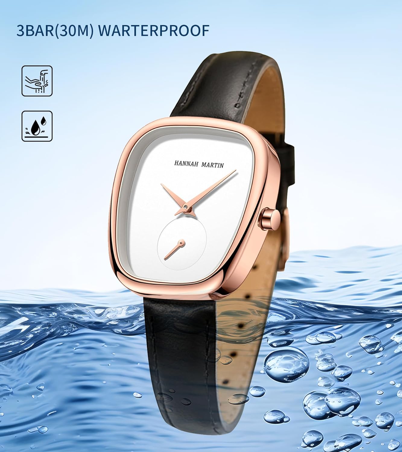 HANNAH MARTIN Watches for Women Waterproof Ladies Analog Quartz Wrist Watches Stainless Steel Band Fashion Dainty Female Watch Luxury Bracelet Diamond - Image 5