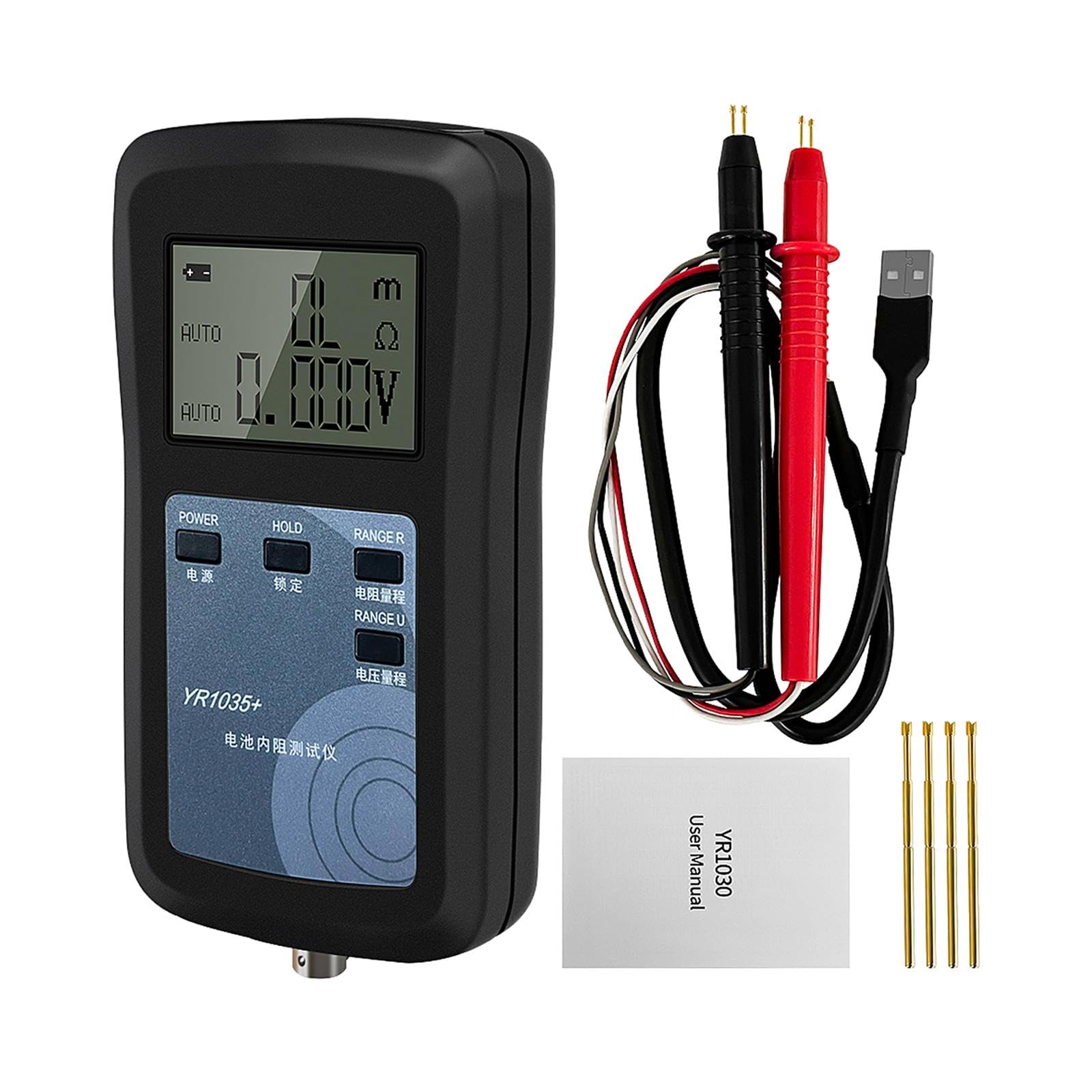 perfk Medidor de prueba de resistencia interna de batería, probador de voltaje de batería, Analizador de batería Digital rápido de alta precisión, fácil de, estilo a