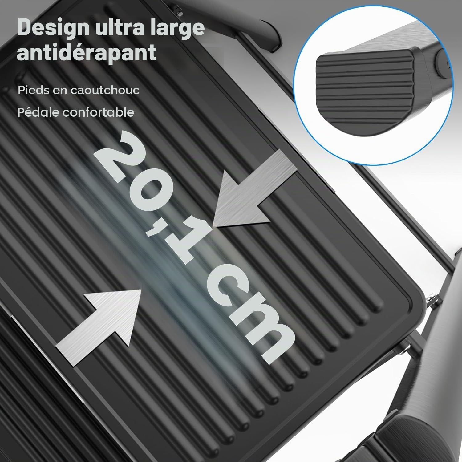 Escabeau pliable à 2 marches pour cuisine, bricolage et jardinage, échelle en acier robuste, capacité de 150 kg avec grande plate-forme antidérapante, escabeau portable et fin, noir