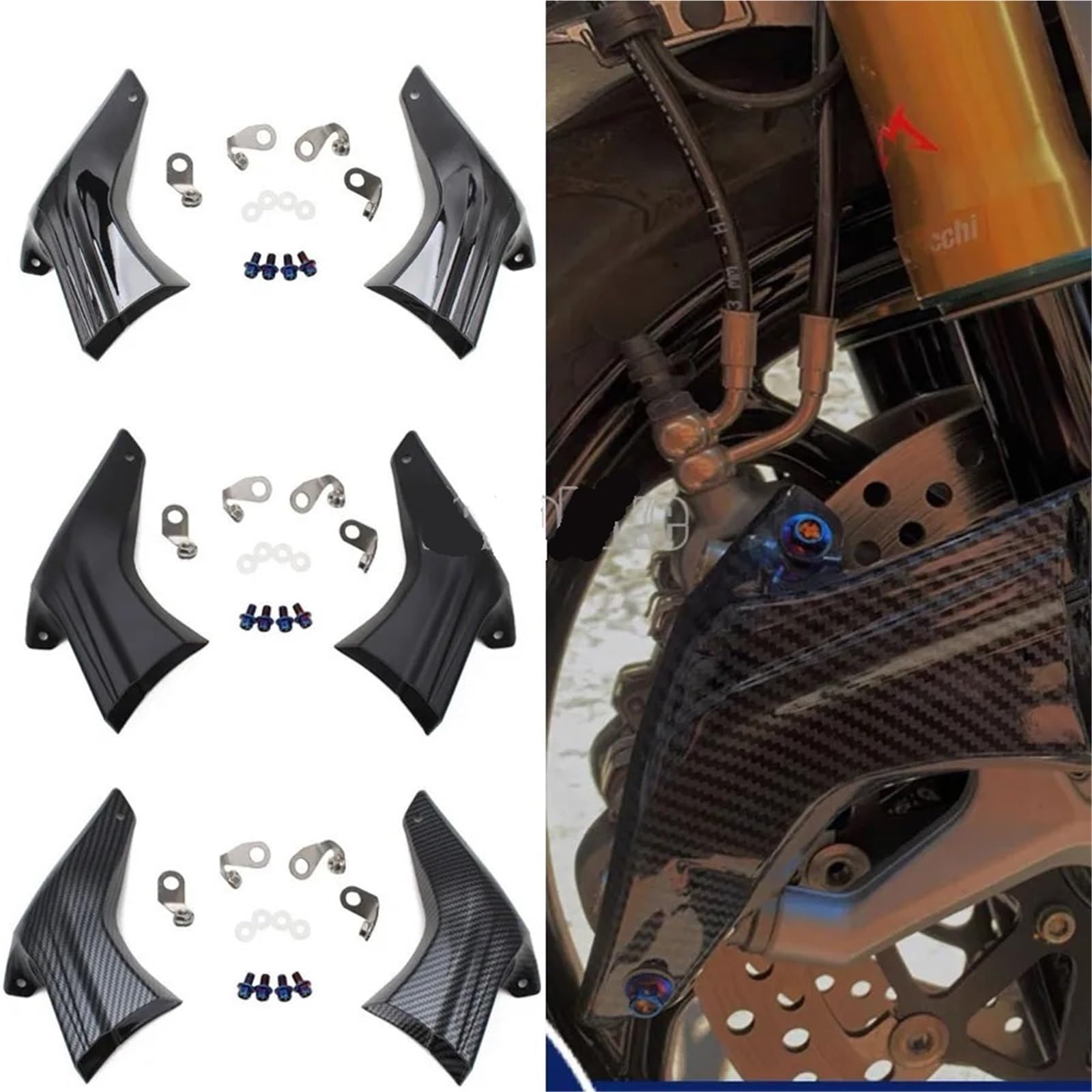 Conducto de Aire de Pinza de Freno Pinza de Freno refrigerada por Aire para conductos compatibles con BMW HP4 M100RR S1000R S1000RR S1000XR S 1000 R/RR/XR HP 4(Glossy Black)