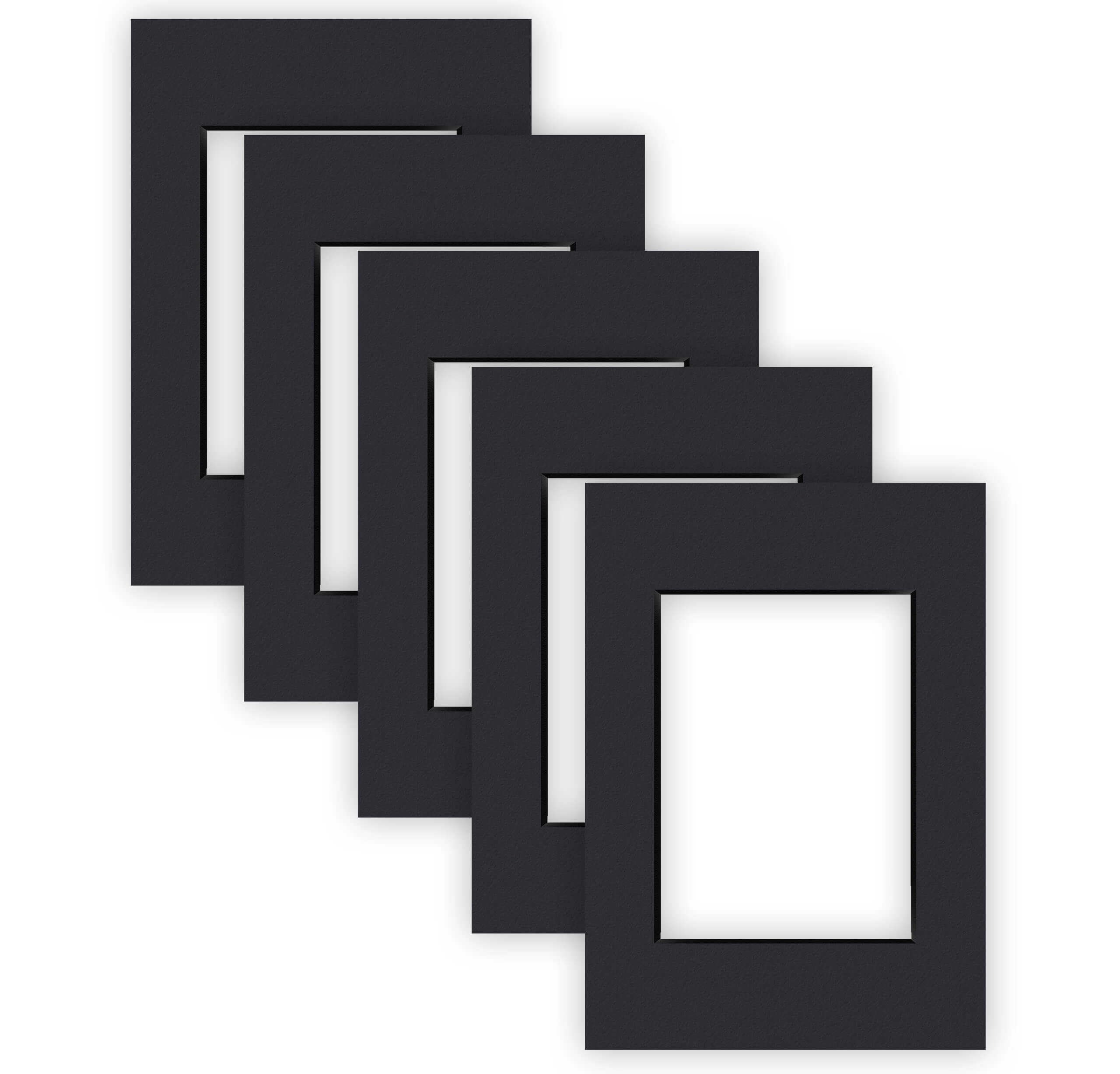 Nielsen Black Smooth Conservation Picture Mount - Black A4, 21X29.7cm - Fits 13X18cm Photo (Pack Of 5) - Acid-Free, Ph Neutral And Protective, Smooth Surface