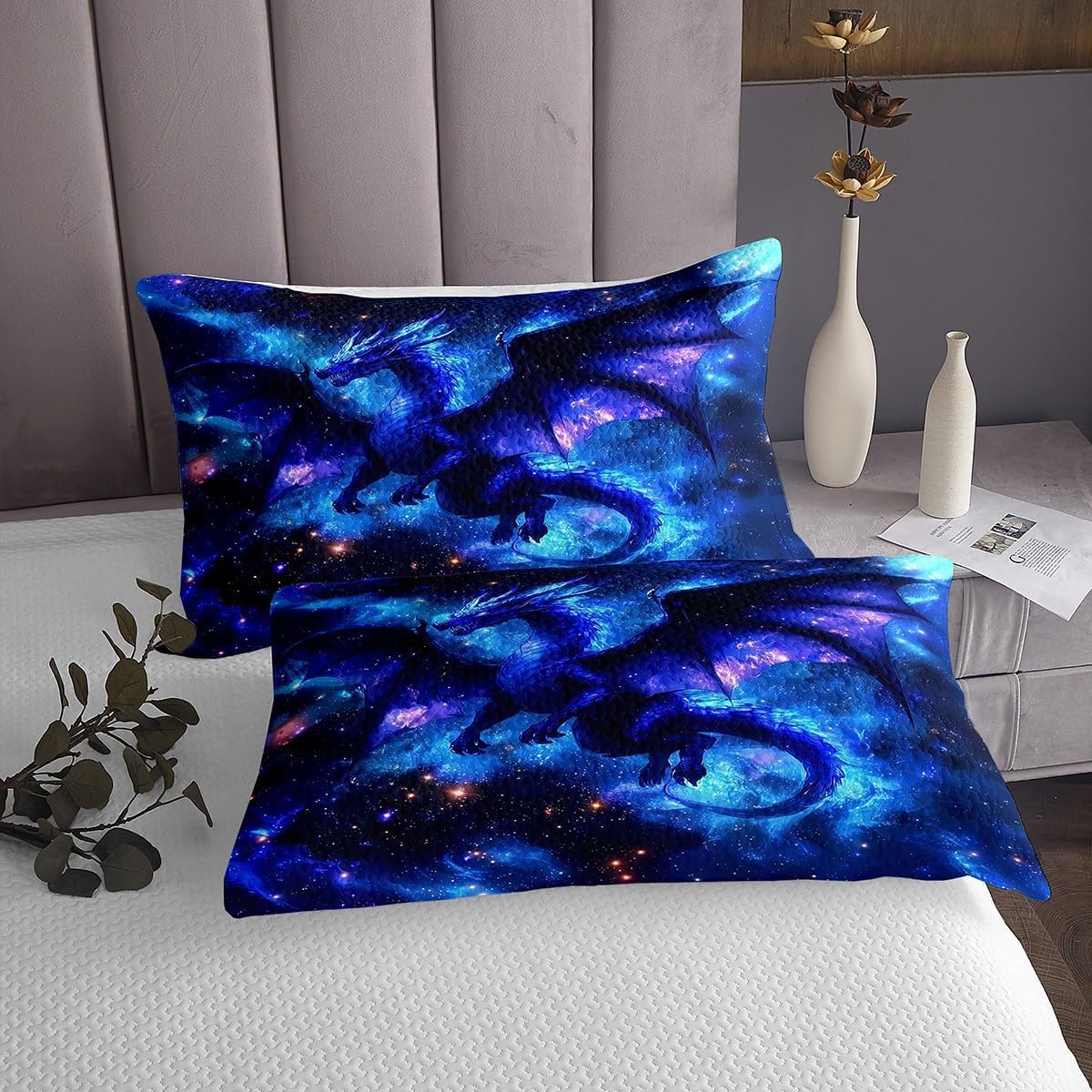 Erosebridal Purple Scales King Bedspread Set for Boys Girls,Ocean Nautical Mermaid Scales Bedding Set for Kids Teens Adult,Fish Scales Sealife Bed Set,Underwater World Marine Squama Coverlet Set