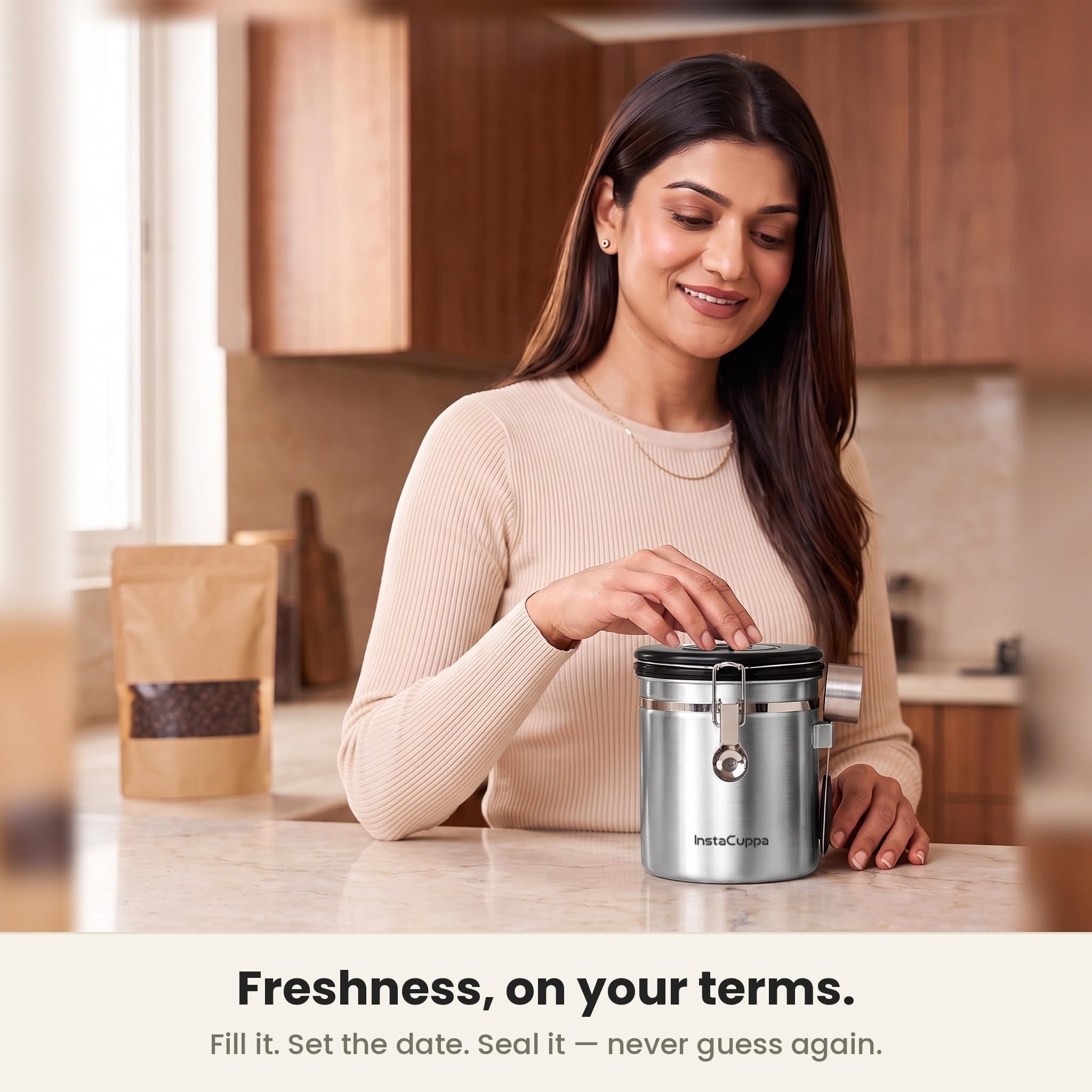 InstaCuppa Coffee Canister - Fresh Coffee Storage -3