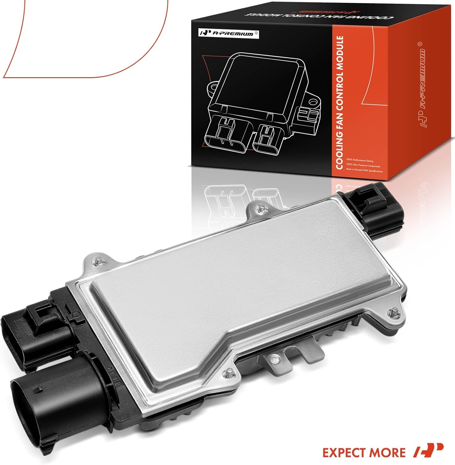 A-Premium Engine Radiator Cooling Fan Control Module Compatible with Ford Fusion 2006-2020, Taurus 1986-2019, Flex, Police Interceptor Sedan, Special Service Police Sedan & Chevrolet Captiva Sport