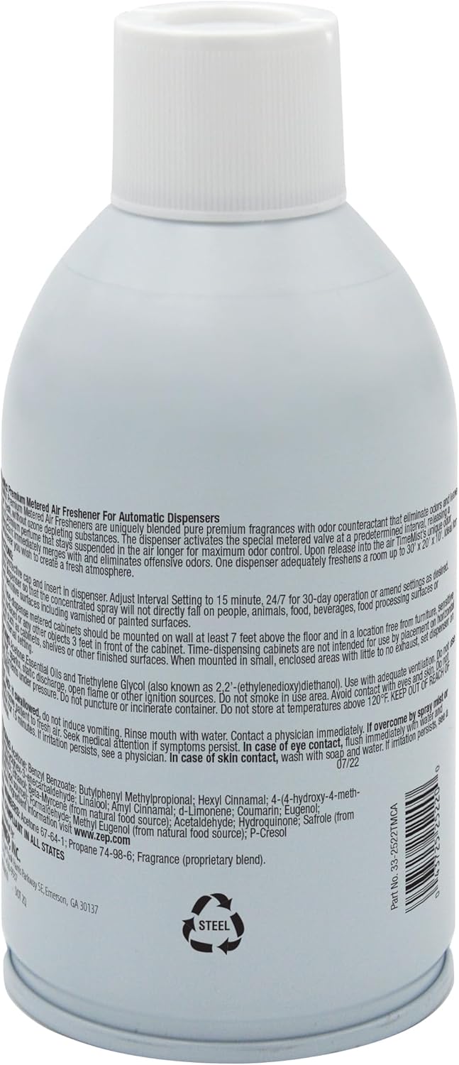 TimeMist Premium Metered Air Freshener Refills - Country Garden - 7.1 oz (Case of 12) - 1042786 - Lasts Up To 30 Days and Neutralizes Tough Unwanted Odors