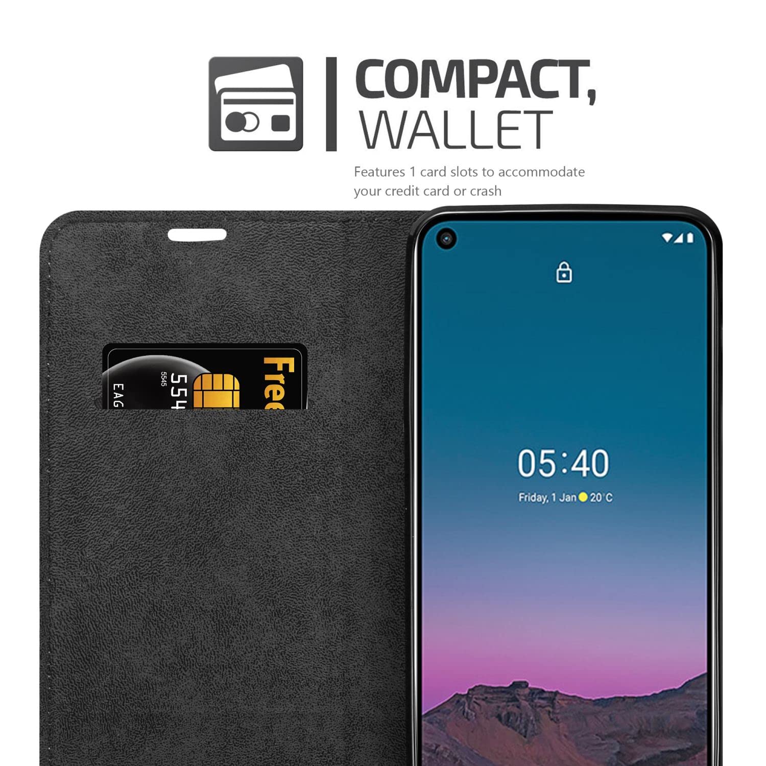 Cadorabo Flip-Hülle Für Nokia G50 5G – Aus Kunstleder Mit Standfunktion & Kartenfach, Magnetisch, Schwarz