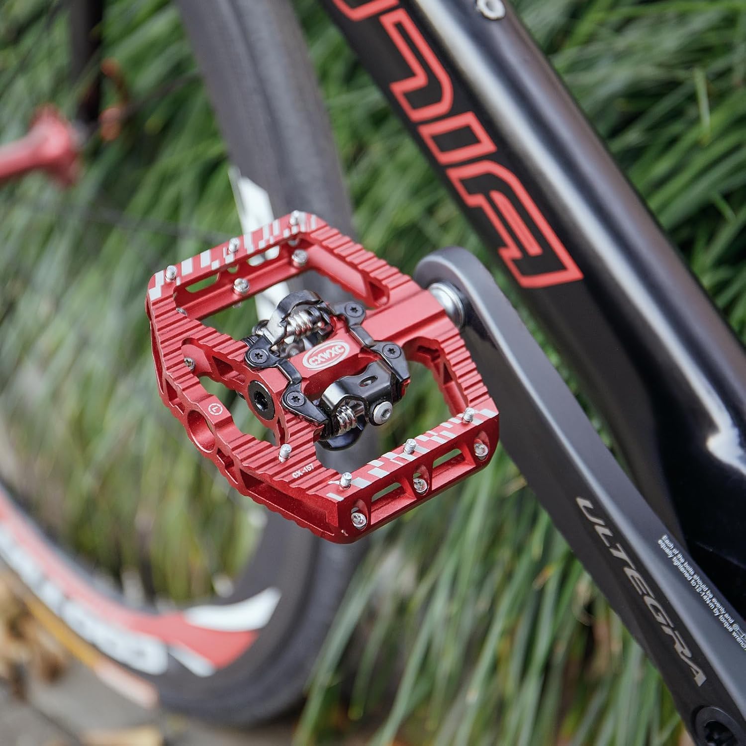 CXWXC Pedales de Bicicleta con Clic y Pedales Planos con 3 rodamientos, Pedales de Aluminio MTB, 9/16 Pulgadas, Pedales de Bicicleta para Bicicleta de Carretera, Bicicleta de montaña