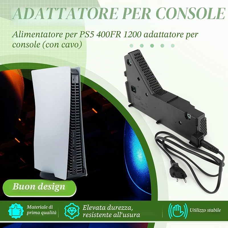 Cablu de alimentare intern RongZy pentru PS5, înlocuire compatibilă cu ADP-400FR PA-1401-JT3, unelte de reparare pentru PlayStation 5