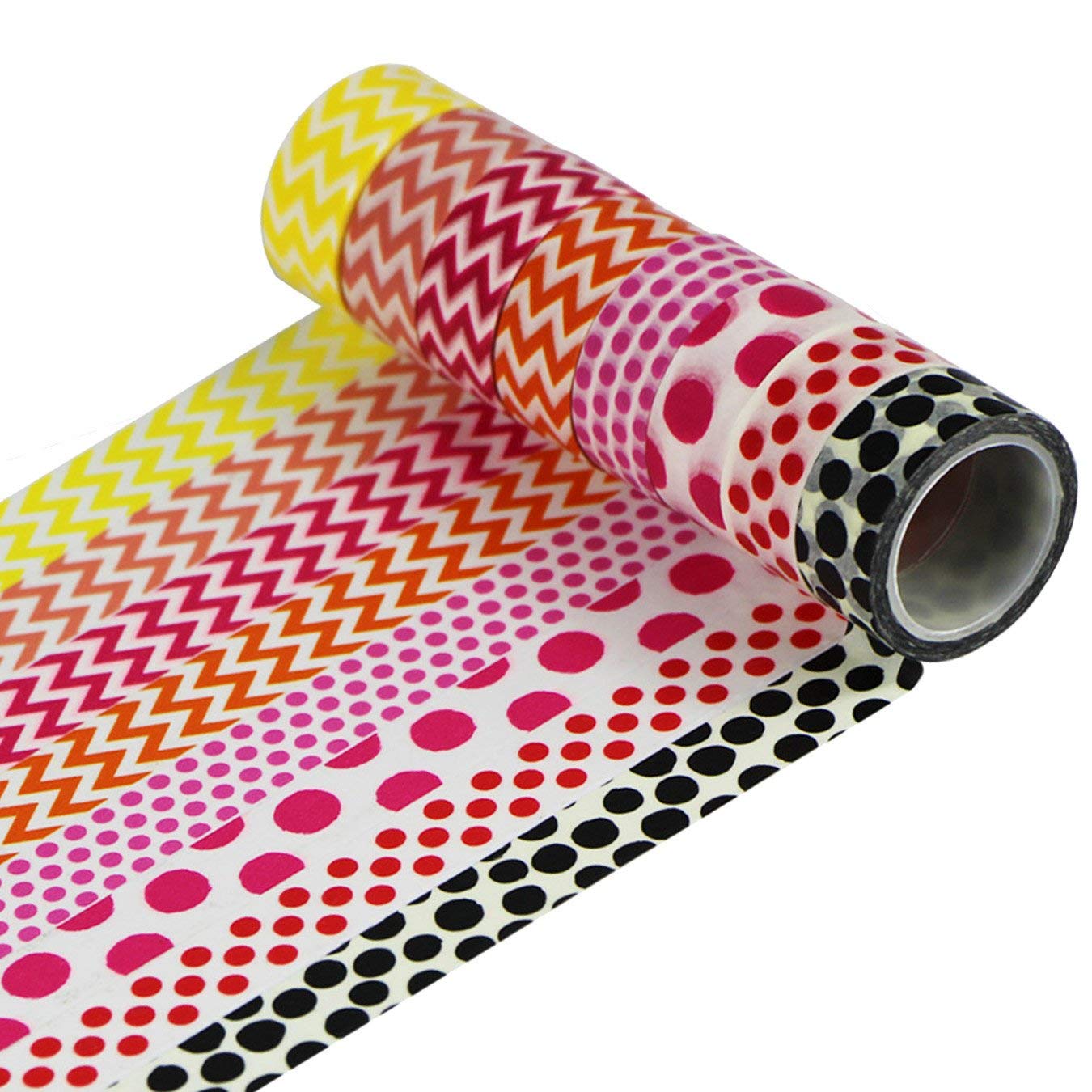 8pcs Decorative Washi Tape Masking Tape Adhesive Scrapbooking DIY Craft Gift (Pattern-2)
